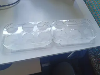 Hueveras transparentes para nevera. 2 x 6 huevos
