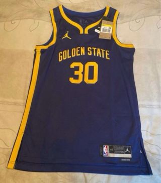 Camiseta NBA 30 Azul y Dorada de CURRY