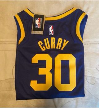 Camiseta NBA 30 Azul y Dorada de CURRY