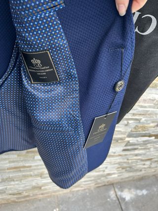 Americana Charles Dastier azul marino sin estrenar