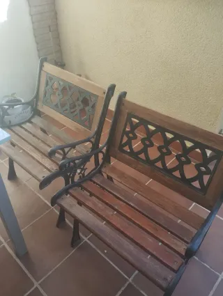 Tavolo da giardino in ferro battuto e 4 sedie