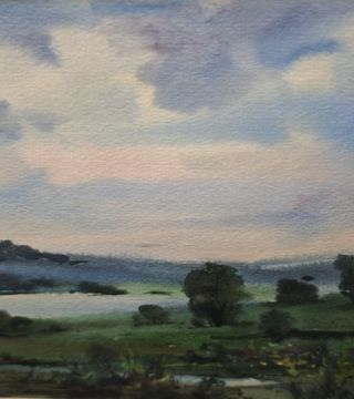 Dipinto acquerello – Quadro paesaggistico firmato