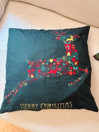 Funda Cojín Navidad Perro Santa