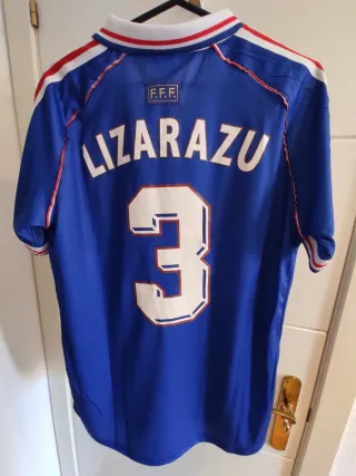 Camiseta fútbol Francia 1998 Lizarazu #3 Talla M