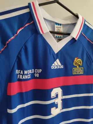 Camiseta fútbol Francia 1998 Lizarazu #3 Talla M