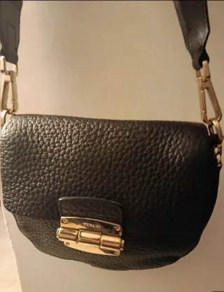 Borsa Furla Pelle Nera Oro