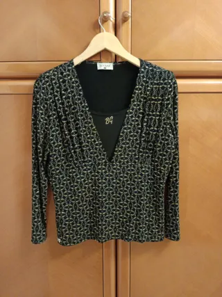 Blusa BOGAR fiesta talla 44 dorada