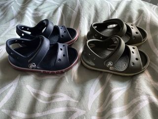 Sandali Crocs Bambini Blu e Verde Militare