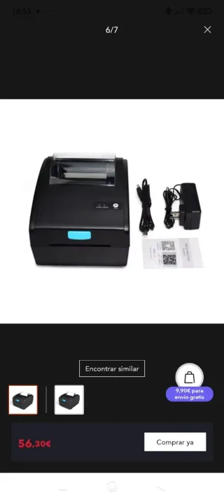 Impresora térmica negra