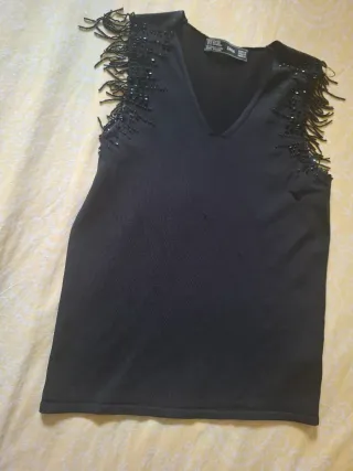 Top Zara S flecos pedrería