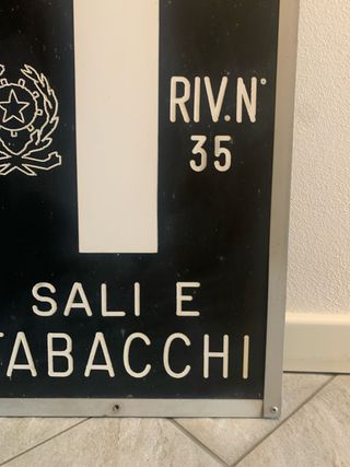 Insegna Sali e Tabacchi bifacciale Vintage