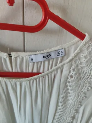 Blusa Mango manga larga encaje mujer