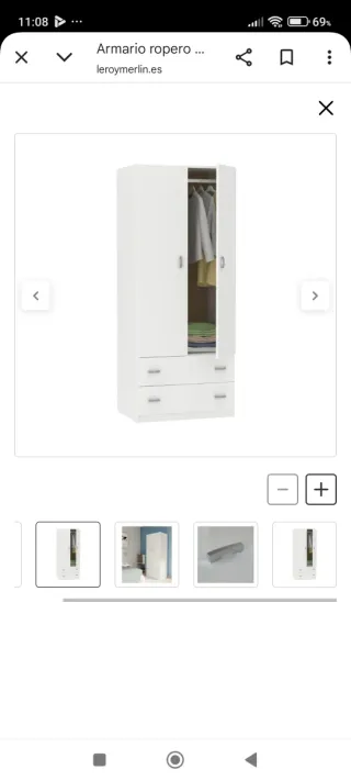 Armario Turin 2 puertas y 2 cajones blanco