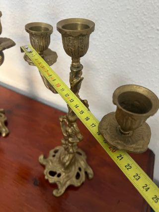 Lote 2 Candelabros Bronce Figuras