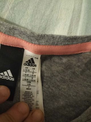 Camiseta Adidas Gris Talla L