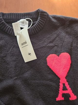 Ami Paris Jersey Corazón A Negro Talla S