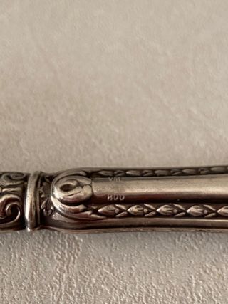 Coppia posate argento e corno