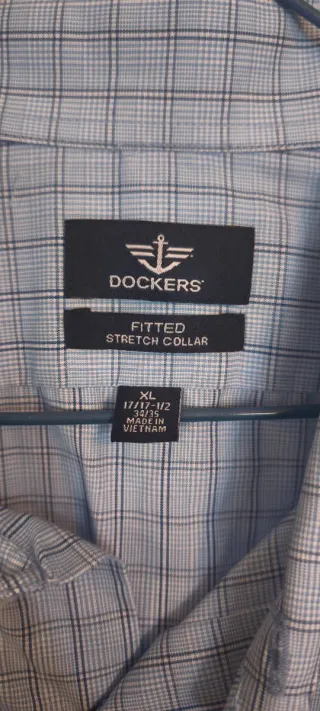 Camisa Dockers XL a cuadros azul nueva