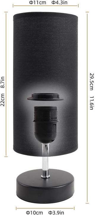 Lámpara de Mesa Moderna Tela y Metal