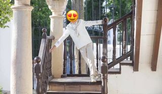 Traje y zapatos comunión beige/blanco