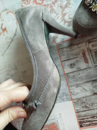 Zapatos ante y bolso terciopelo