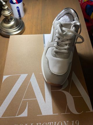 Zapatillas Zara Hombre Casual Vestir color blanco