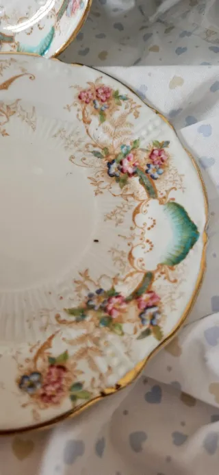 Set 3 Piatti da Tea Vittoriani in Porcellana ingl