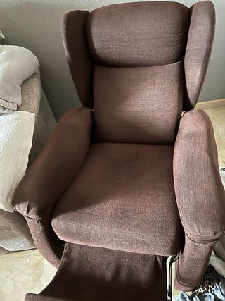 Sillón relax tela marrón