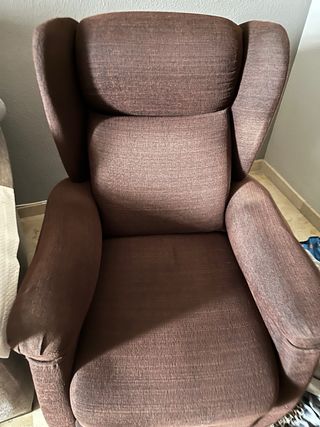 Sillón relax tela marrón