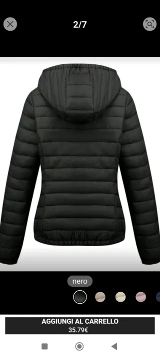 Piumino donna nero con cappuccio