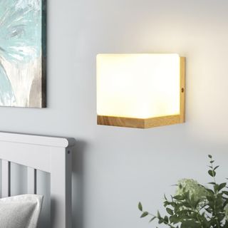 Applique da Parete Vintage in Legno e Cristallo