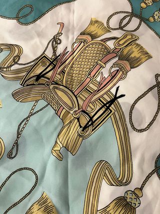 Foulard vintage oro e turchino