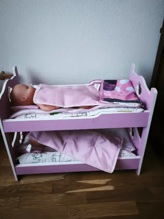 Cuna litera para muñecas