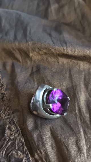 Anillo Plata Amatista Ovalada