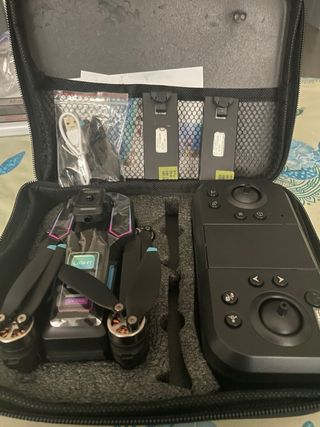 Dron con cámara negro/multicolor