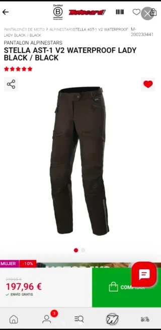Pantalón moto Alpinestars mujer Talla XS