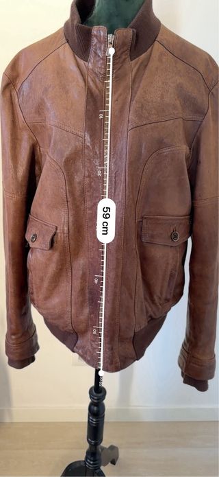 Giubbotto uomo in vera pelle marrone100% tg L