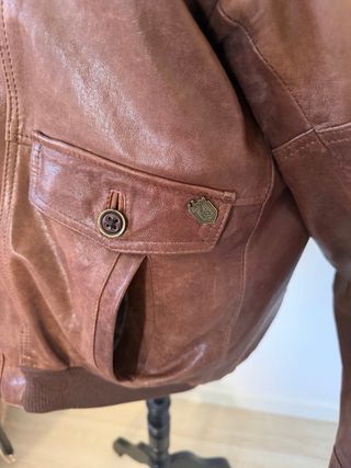 Giubbotto uomo in vera pelle marrone100% tg L