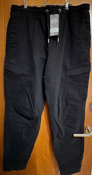 Pantalón Cargo Relaxed Talla L Negro