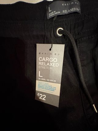 Pantalón Cargo Relaxed Talla L Negro