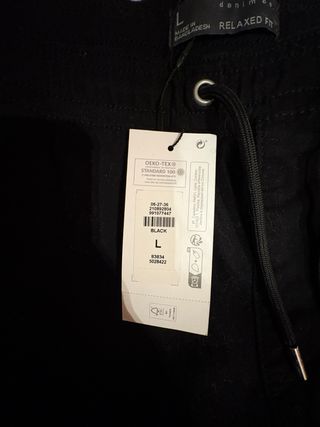 Pantalón Cargo Relaxed Talla L Negro