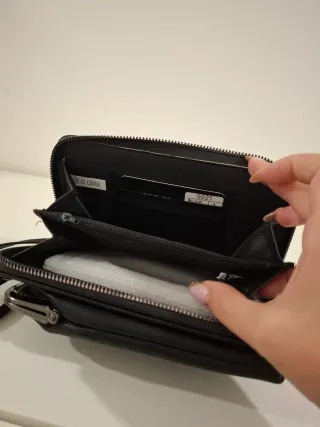 Pochette ecopelle nera nuova con tracolla New Blac