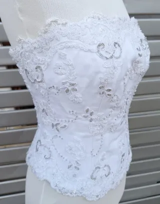 Top corpiño vintage pedrería y bordado