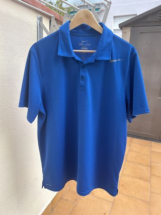 Polo Nike Dri-Fit Azul Manga Corta Talla L