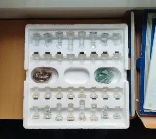 Juego 2 en 1 Ajedrez y Damas Cristal