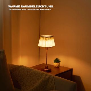 Lámpara de mesa OCEST Beige y Dorada