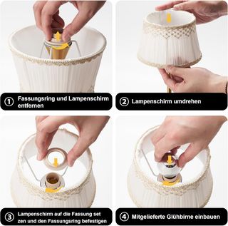 Lámpara de mesa OCEST Beige y Dorada