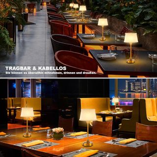 Lámpara de mesa OCEST Beige y Dorada