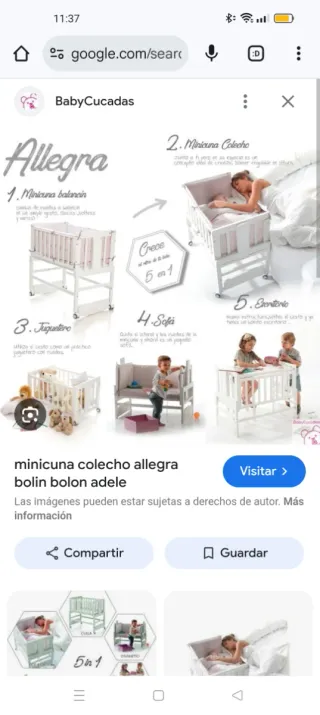 Mini cuna allegra blanca con ruedas