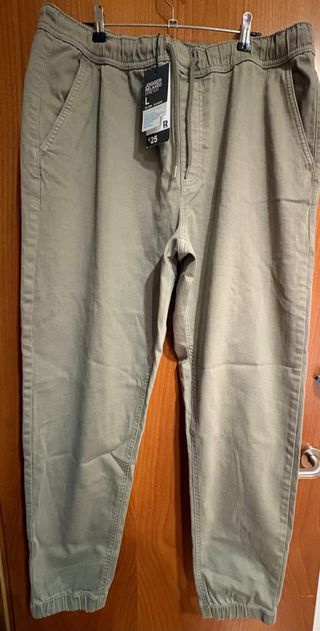 Pantalón jogger hombre talla L Caqui